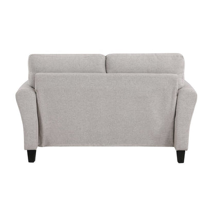 Sand Finished Upholstered Love Seat, Small Loveseat Sofa for Compact Spaces