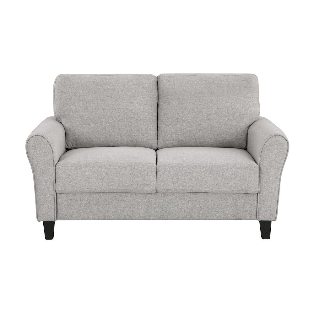 Sand Finished Upholstered Love Seat, Small Loveseat Sofa for Compact Spaces