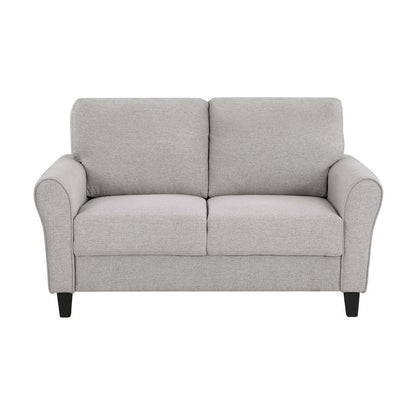 Sand Finished Upholstered Love Seat, Small Loveseat Sofa for Compact Spaces