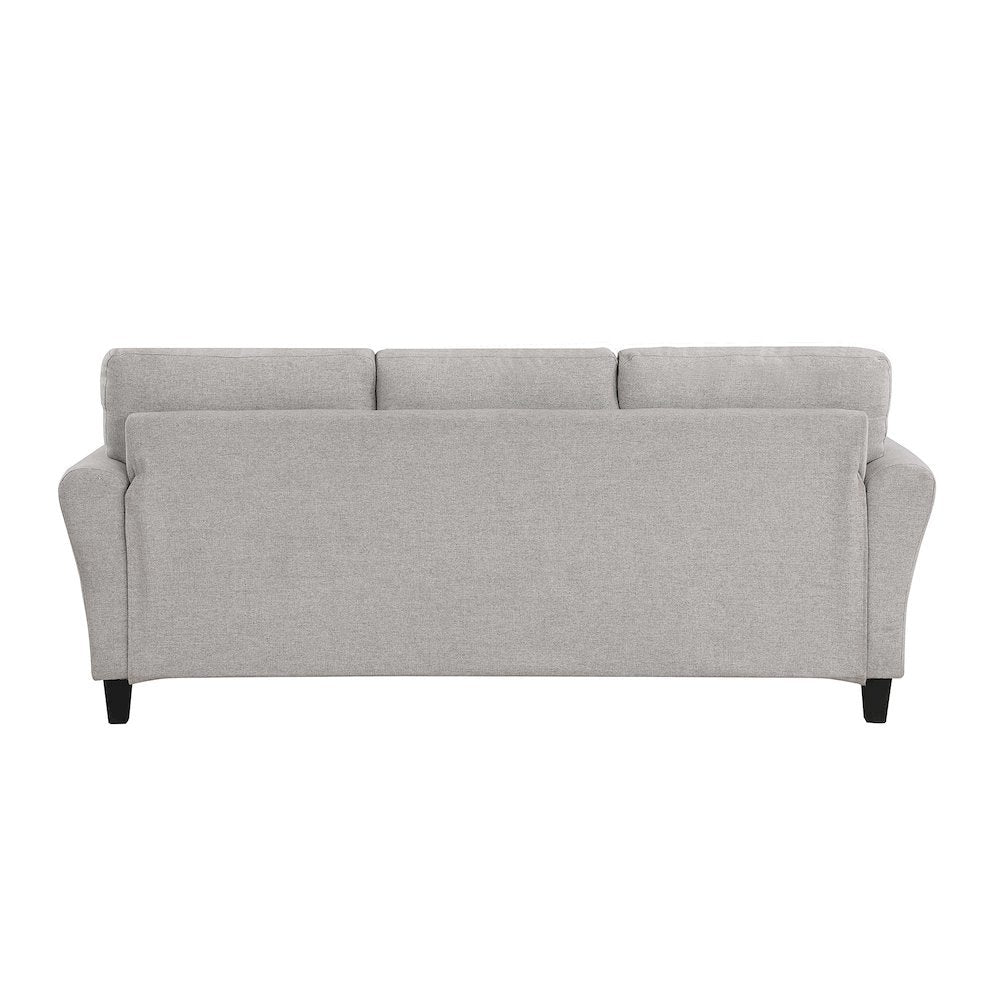 Sand Color Upholstered 3 Seater Couch, Elegant Small Sofa Couch for Living Rooms