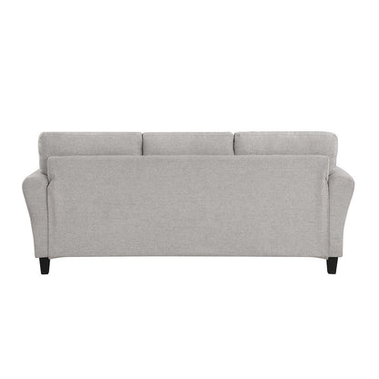 Sand Color Upholstered 3 Seater Couch, Elegant Small Sofa Couch for Living Rooms