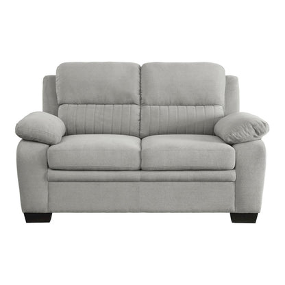 Gray Small Love Seat Couch with Textured Fabric for Living Room