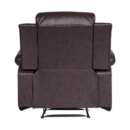 Brown Leather Recliner Chair, Recliner for Compact Living Spaces
