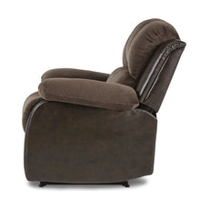 Chocolate Color Fabric Recliner Chair, Plush Manual Recliner for Living Spaces