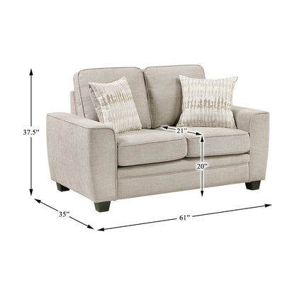 Zander Chenille 2pc Set: Sofa, Love in Taupe