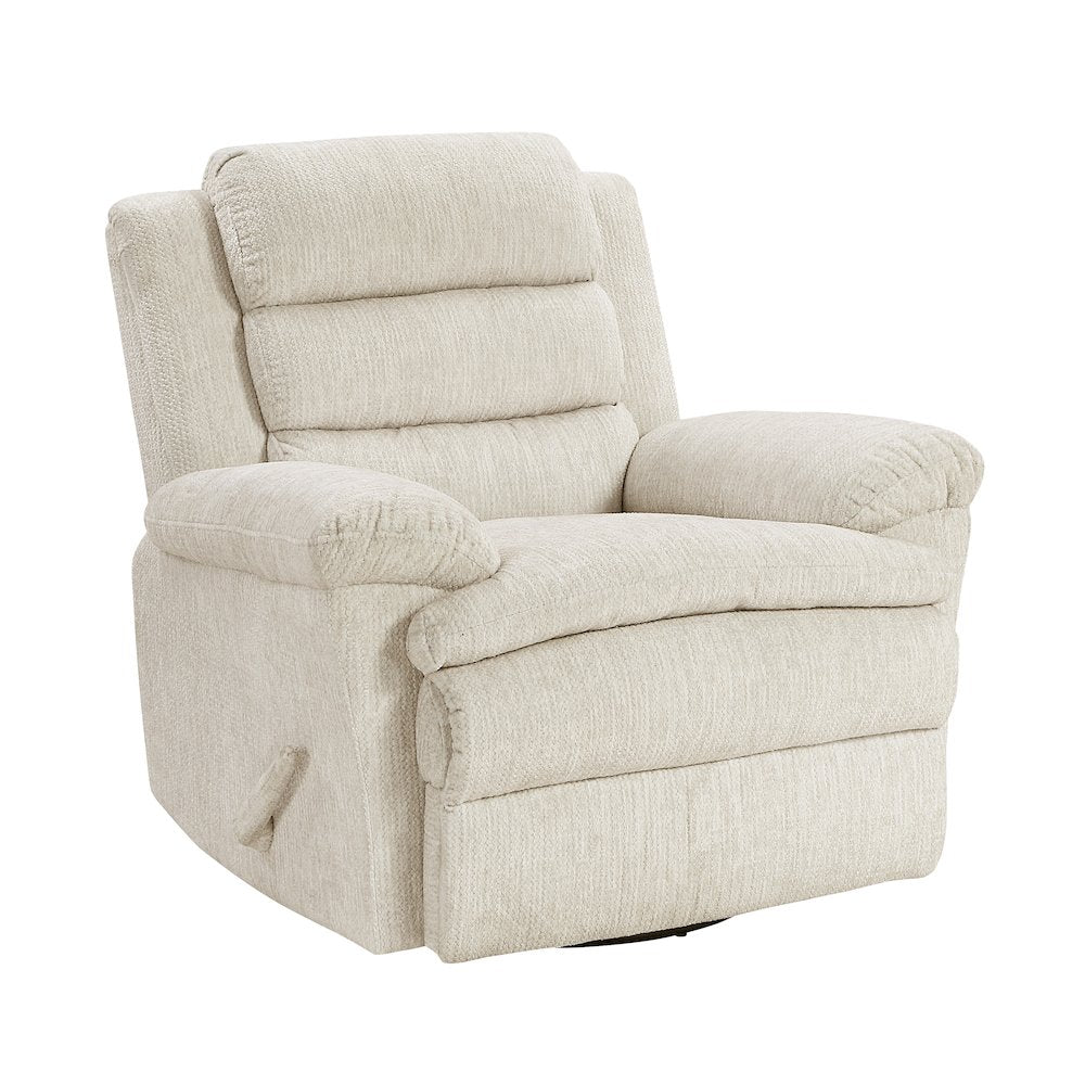 Oxford Microfiber Swivel Glider Reclining Chair in Beige
