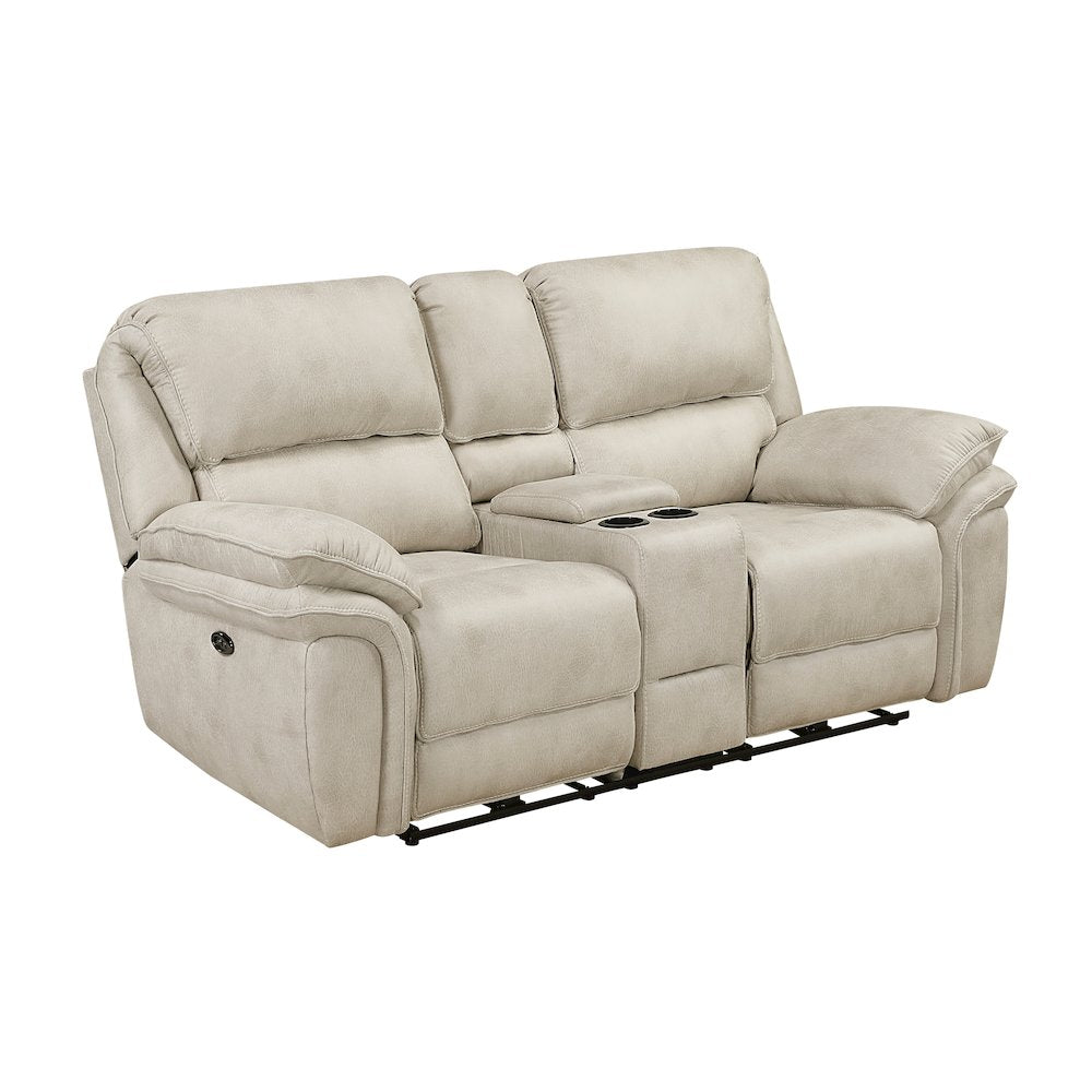 Proctor Microfiber 2pc Set: Sofa, Love (Power) in Sand