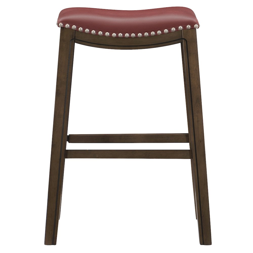 Ordway Solid Wood 29" Height Saddle Stool in Red