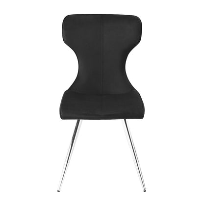 Topeka Velvet Dining Side Chair, Set of 2 in Black