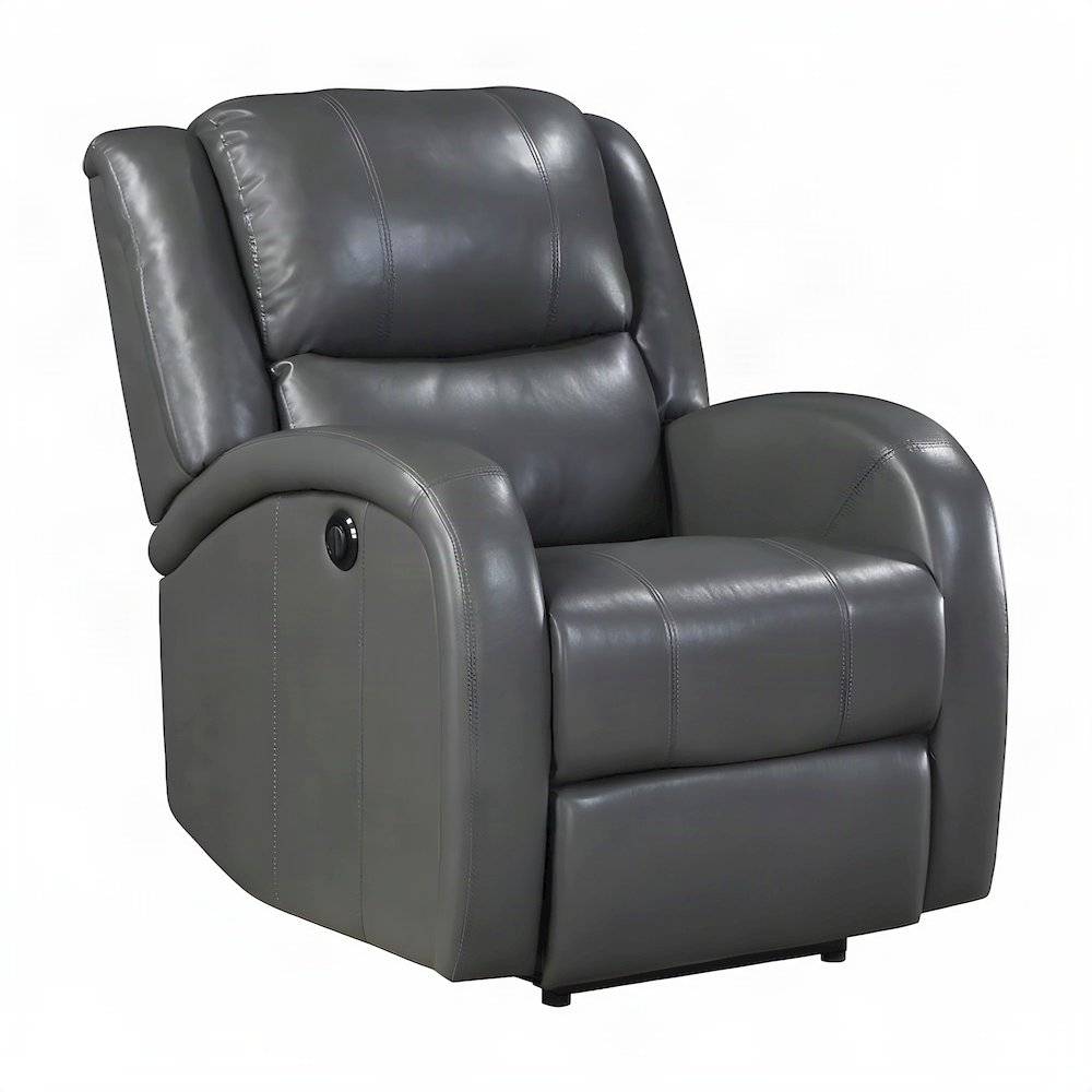 Faux Leather Power Recliner Chair for Adults, Electric Reclining, Gray