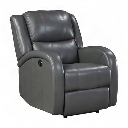 Faux Leather Power Recliner Chair for Adults, Electric Reclining, Gray