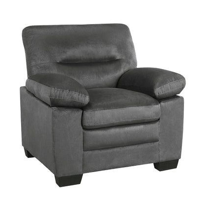 Keighly Textured Fabric Arm Chair In Dark Gray