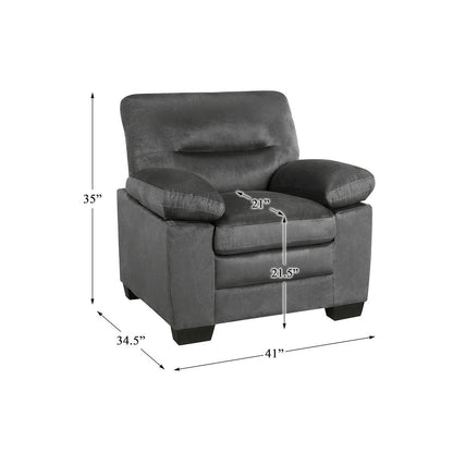Keighly Textured Fabric Arm Chair In Dark Gray