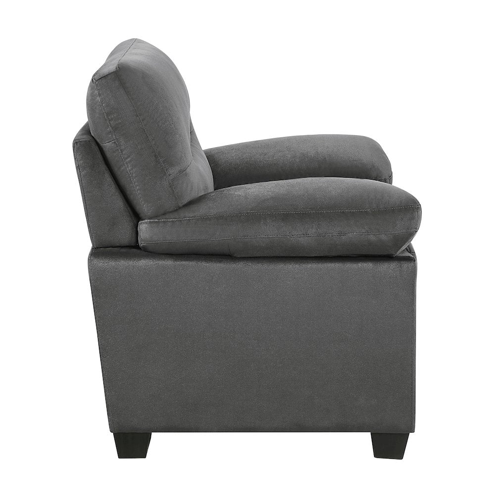 Keighly Textured Fabric Arm Chair In Dark Gray