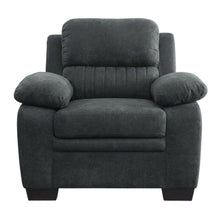 Textured Fabric Upholstered Accent Armchair for Living Room, Dark Gray