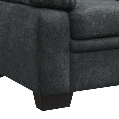 Textured Fabric Upholstered Accent Armchair for Living Room, Dark Gray