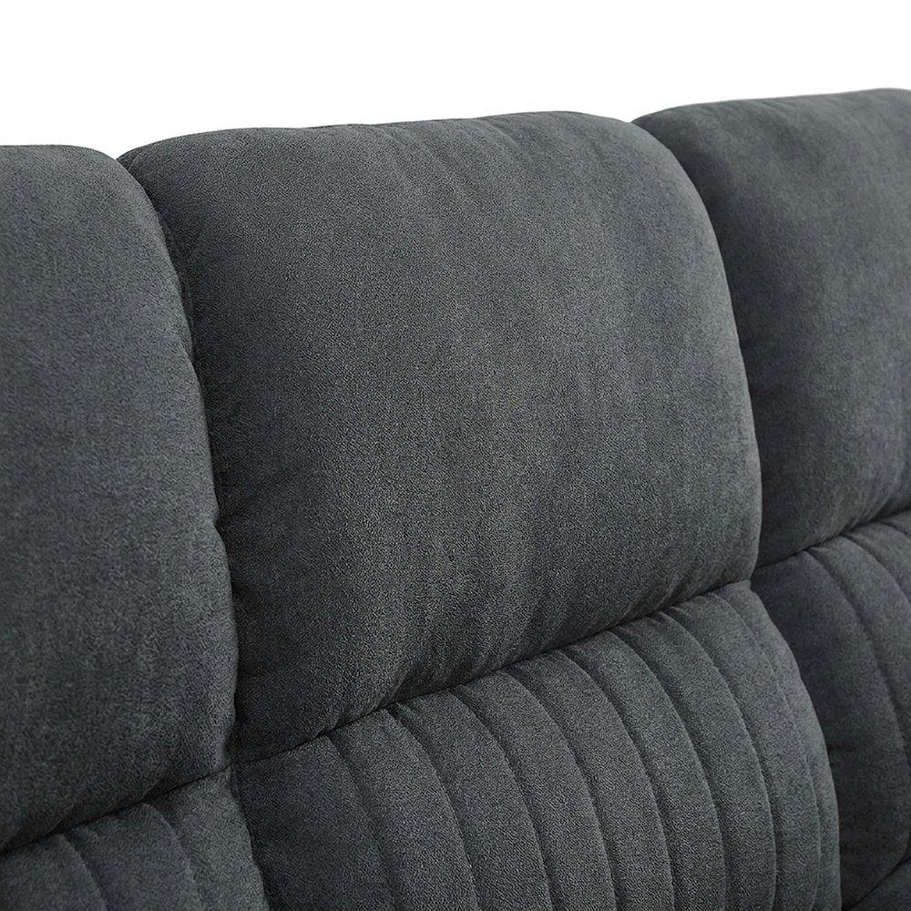 Holleman Textured Fabric Sofa with Track Arms and Tight Back, Dark Gray