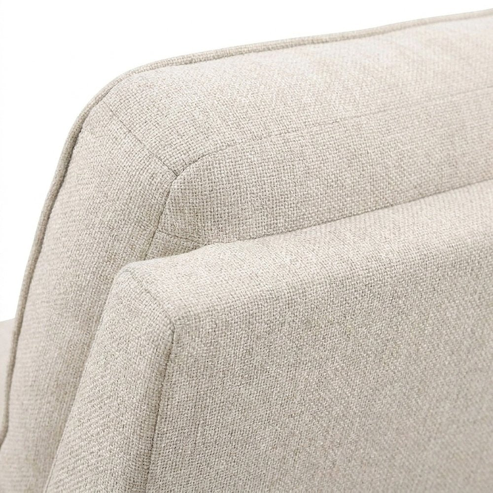 Compact Textured Fabric Manual Push-Back Recliner Chair, Small Spaces, Beige