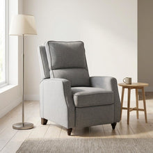 Textured Pushback Manual Recliner Chair for Living Room or Bedroom, Gray