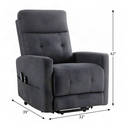 Microfiber Power Lift Recliner Chair for Elderly and Seniors, Dark gray