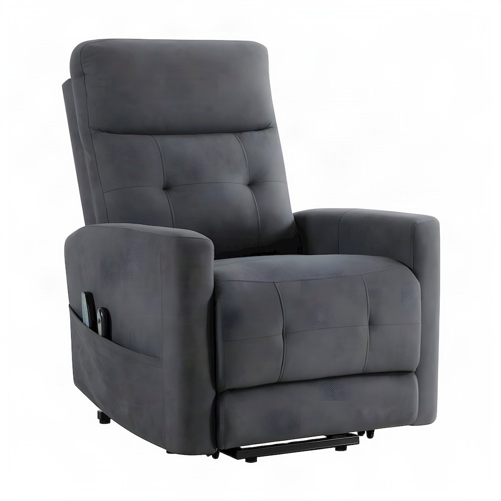 Microfiber Power Lift Recliner Chair for Elderly and Seniors, Dark gray