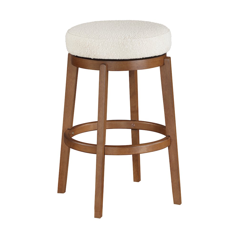 Lily Asian Hardwood Swivel Pub Height Chair in Brown