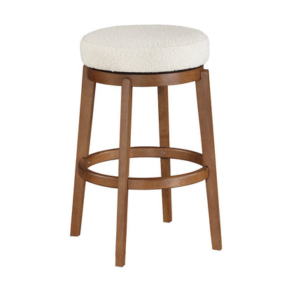 Lily Asian Hardwood Swivel Pub Height Chair in Brown