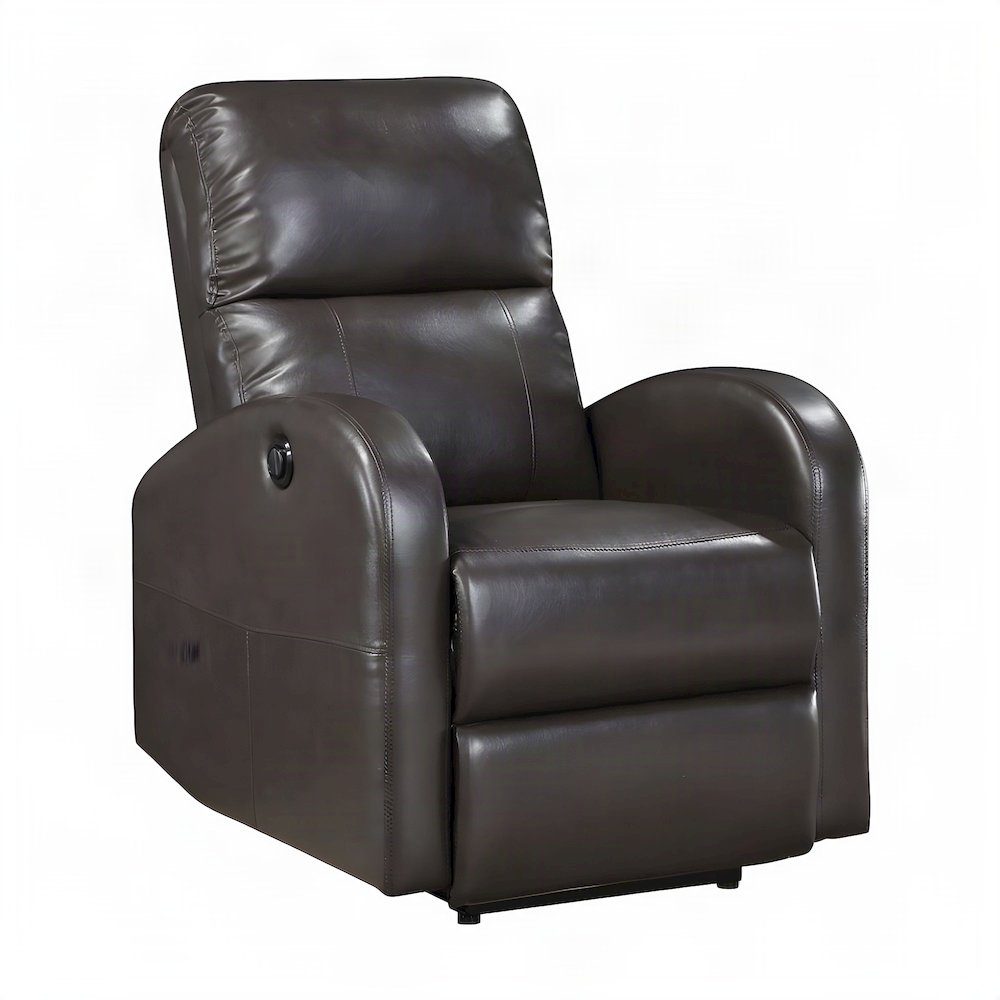 Faux Leather Power Recliner Chair with Electric Recline, Single Seat, Brown