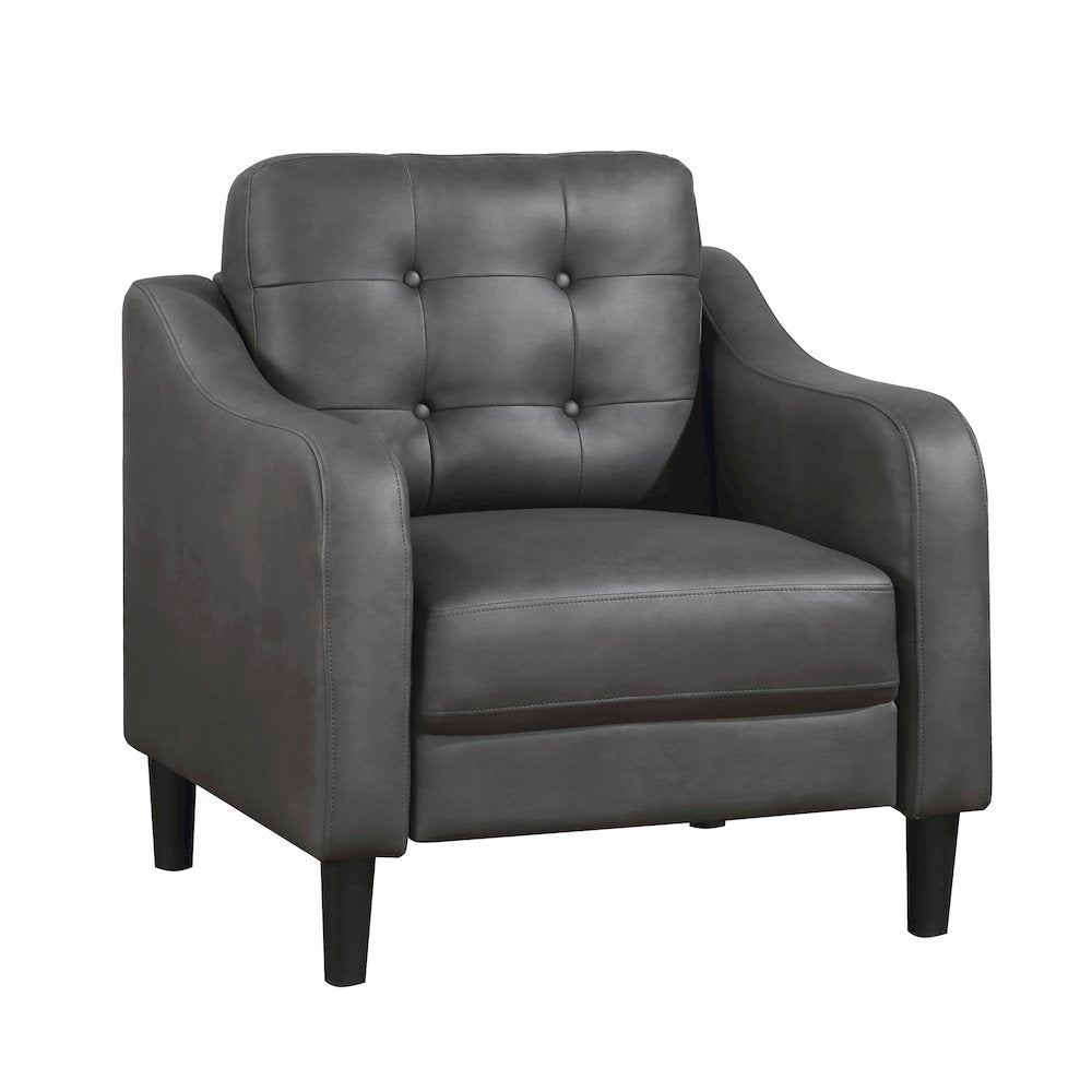 Mallory  Microfiber Arm Chair In Gray