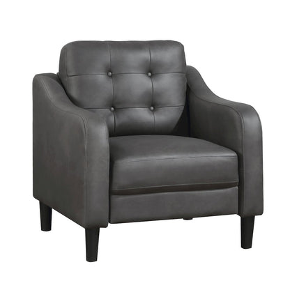 Mallory  Microfiber Arm Chair In Gray