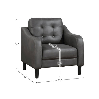 Mallory  Microfiber Arm Chair In Gray