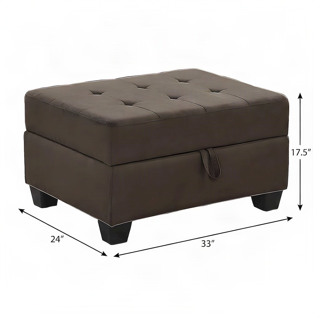 Maston Microfiber Storage Ottoman Bench with Lift-Top, Chocolate