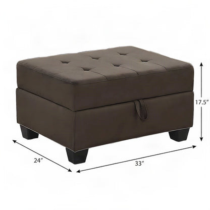 Maston Microfiber Storage Ottoman Bench with Lift-Top, Chocolate