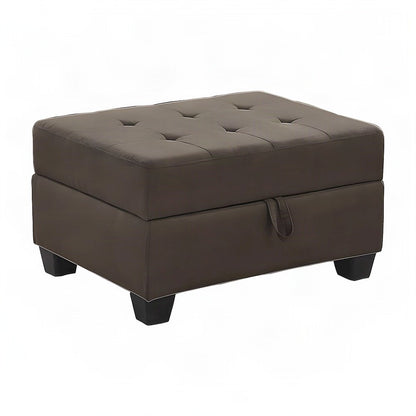 Maston Microfiber Storage Ottoman Bench with Lift-Top, Chocolate