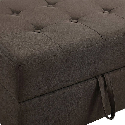 Maston Microfiber Storage Ottoman Bench with Lift-Top, Chocolate