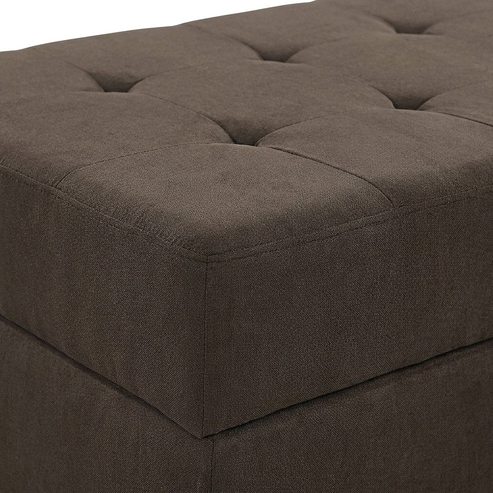 Maston Microfiber Storage Ottoman Bench with Lift-Top, Chocolate