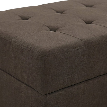 Maston Microfiber Storage Ottoman Bench with Lift-Top, Chocolate