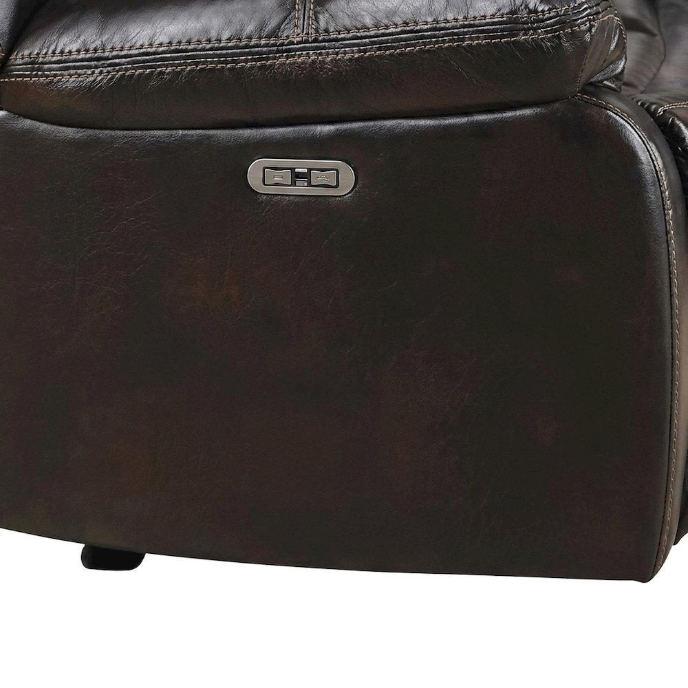 Faux Leather L-Shaped Sectional Sofa with Side Consoles, Set of 3, Dark Brown