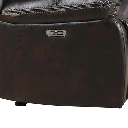 Faux Leather L-Shaped Sectional Sofa with Side Consoles, Set of 3, Dark Brown