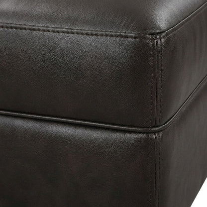 Faux Leather L-Shaped Sectional Sofa with Side Consoles, Set of 3, Dark Brown