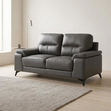 Mischa Leather Loveseat, Small Couch and Love Seat for Living Room, Dark Gray