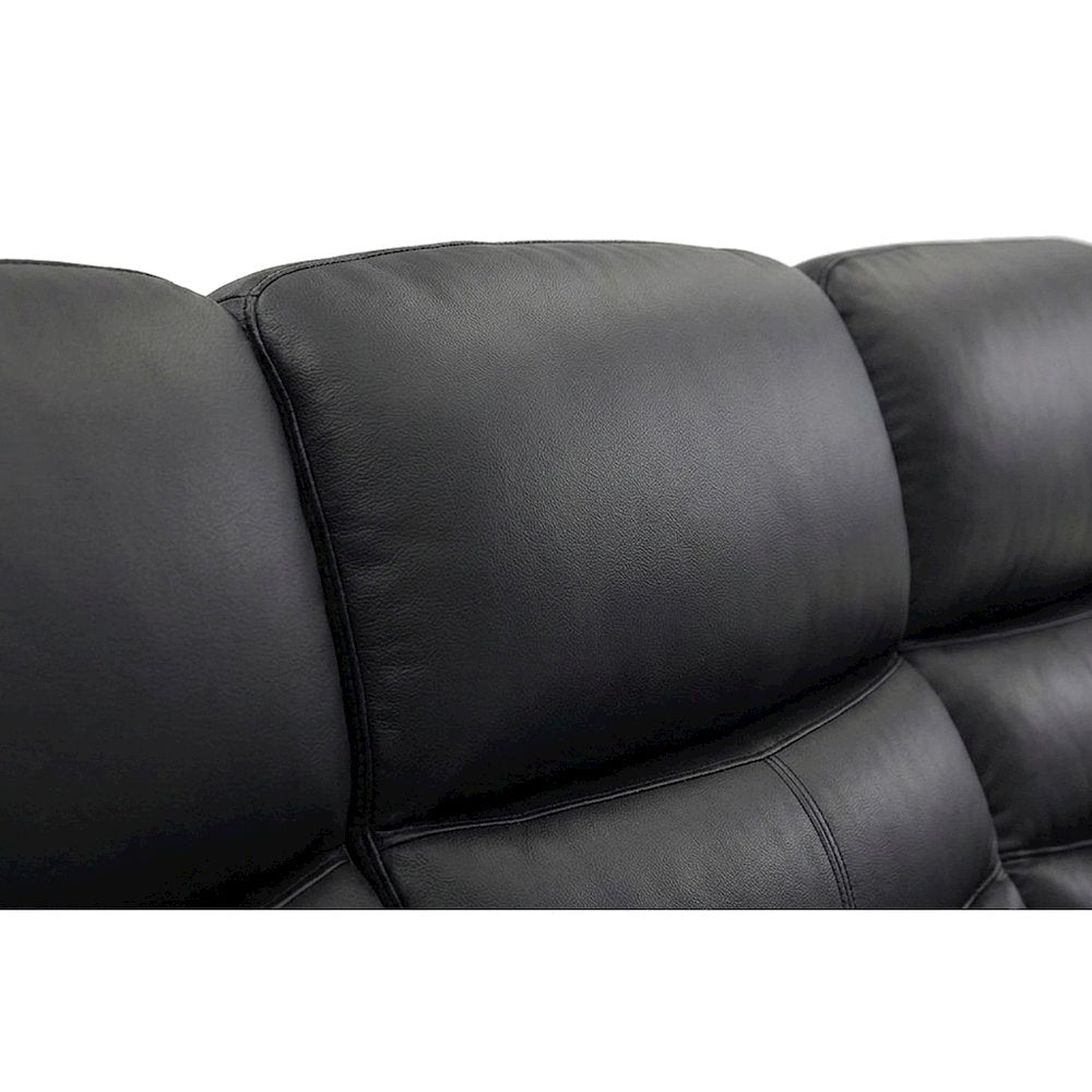 Hancock Leather Power Double Reclining Sofa, Recliner Couch and Loveseat, Black