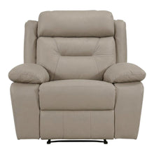 Laconia Leather Recliner Chair with Push Back Manual Recline, Latte