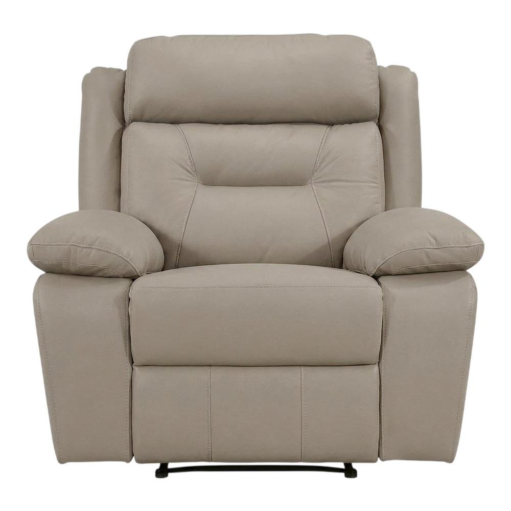 Laconia Leather Recliner Chair with Push Back Manual Recline, Latte