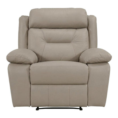 Laconia Leather Recliner Chair with Push Back Manual Recline, Latte