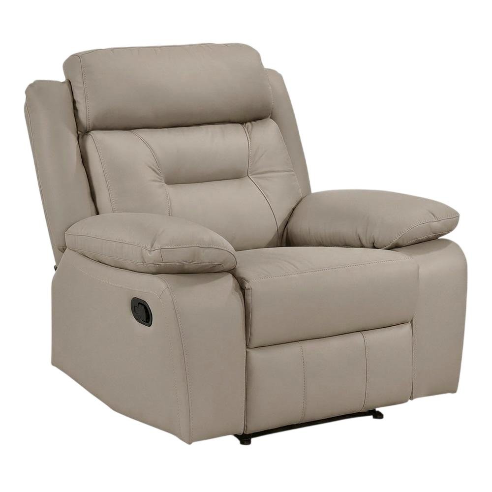 Laconia Leather Recliner Chair with Push Back Manual Recline, Latte
