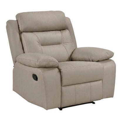 Laconia Leather Recliner Chair with Push Back Manual Recline, Latte