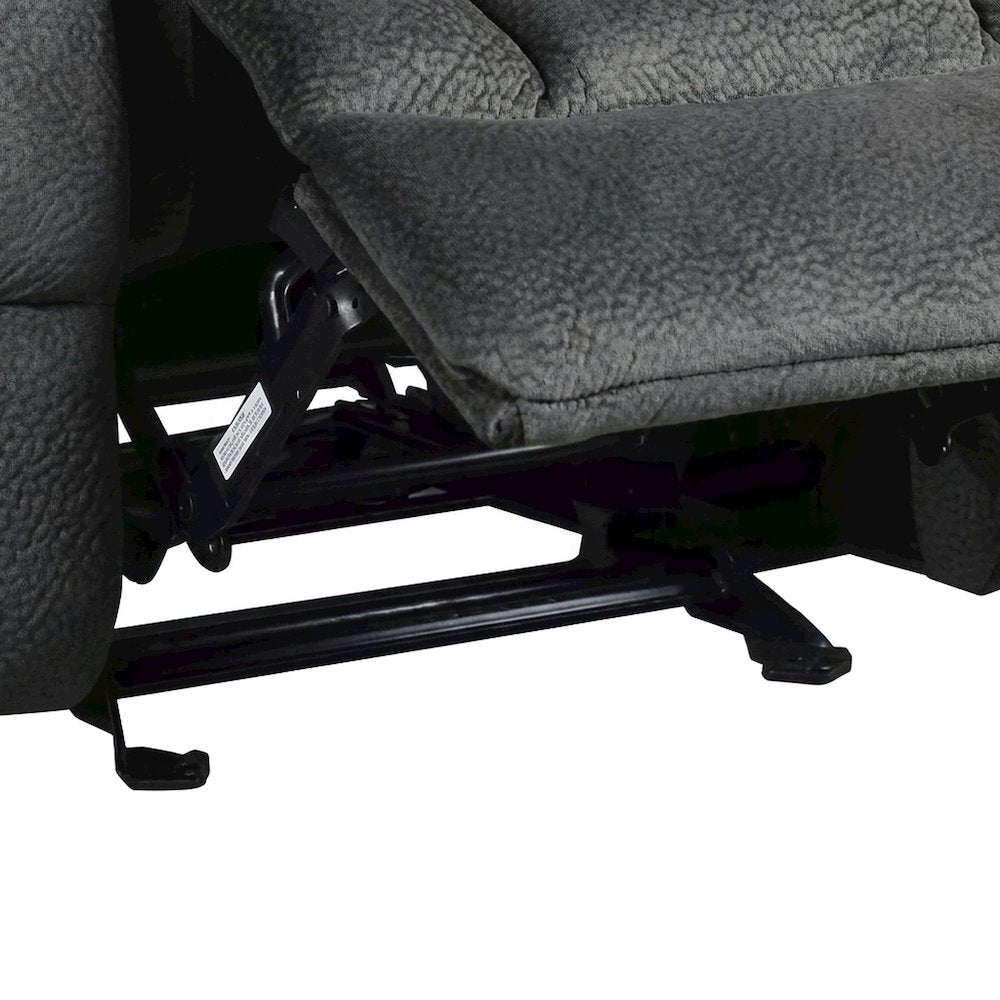 Microfiber Double Glider Reclining Loveseat Sofa, Love Seat Recliner, Charcoal