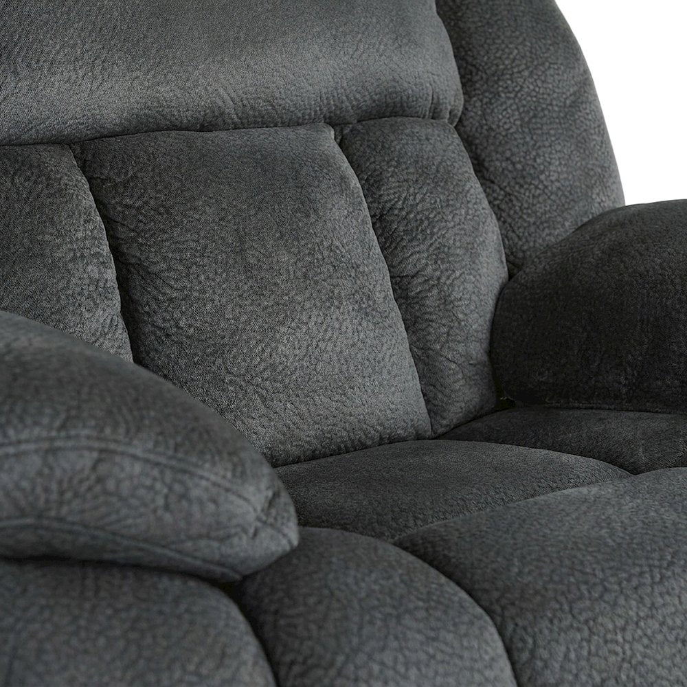 Microfiber Double Glider Reclining Loveseat Sofa, Love Seat Recliner, Charcoal
