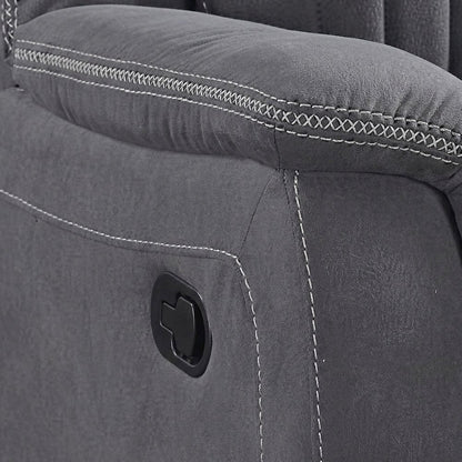 Microfiber Manual Recliner Armchair with Cushioned Back for Small Spaces, Gray